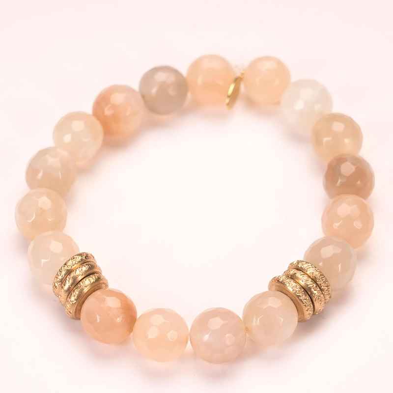 Semi-Precious Birthstone Bracelet with Rings (june)